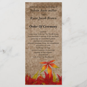 fall Wedding program