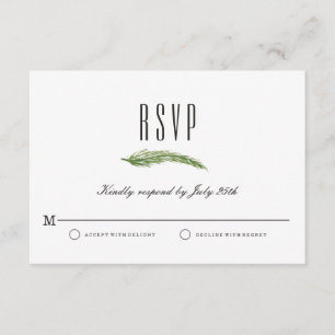 Fall wedding RSVP card - Rustic Harvest Greenery