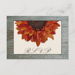 Fall Wedding RSVP - Sunflower & Barnwood