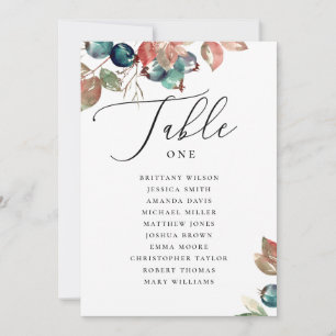 Fall Wedding Seating Chart   Watercolor Botanical Invitation
