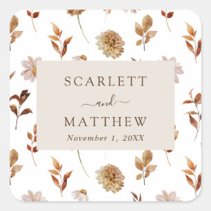 Fall Wedding Square Sticker