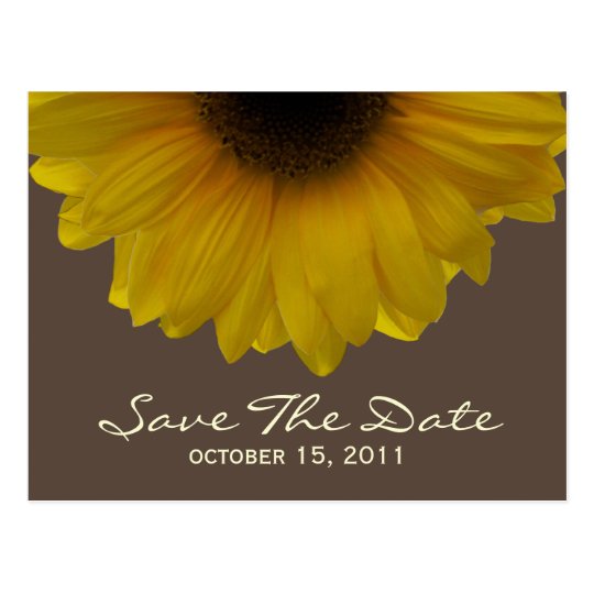 Fall Wedding Sunflower Save The Date Postcard