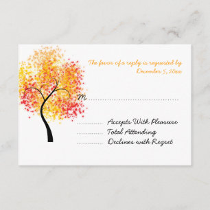 Fall Wedding Swirly Tree Wedding RSVP