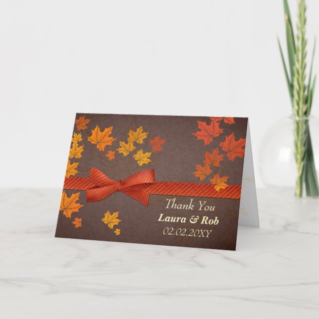 fall wedding Thank You Card (Front)
