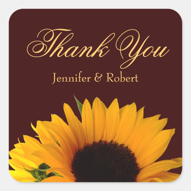 Fall Wedding Thank You Sticker (Front)