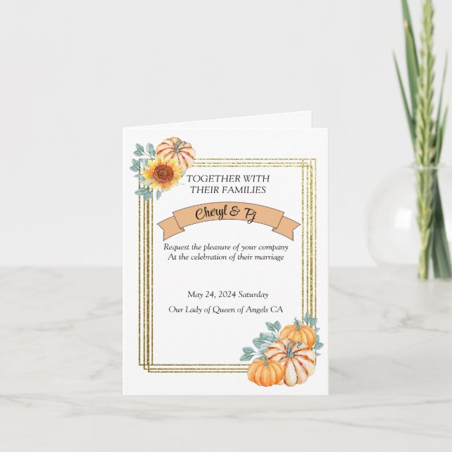 Fall Wedding Theme  Invitation (Front)