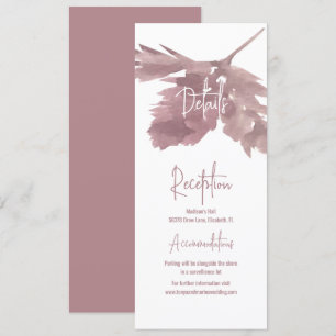 Fall Wedding Watercolor Leaf Details Invitation