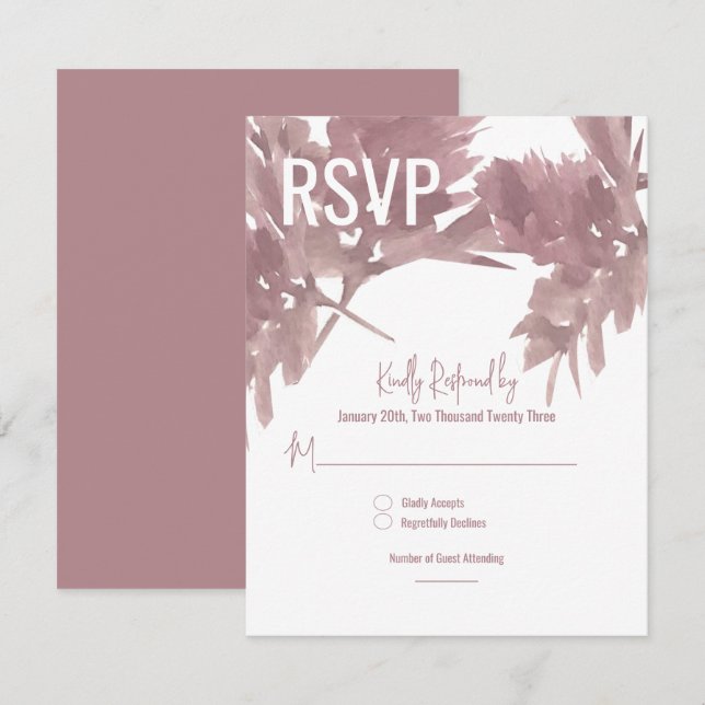 Fall Wedding Watercolor Leaf RSVP Card (Front/Back)