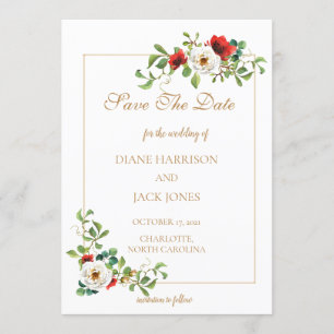 Fall Wedding Watercolor Save The Date Invitation
