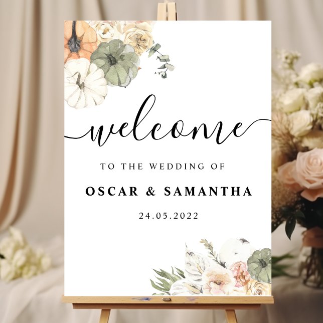 Fall Wedding Welcome Sign | Rustic Watercolor (Creator Uploaded)