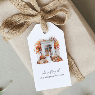 Fall Wedding White Front Door Personalized Gift Tags