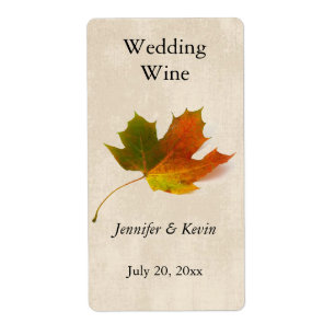 Fall Wedding Wine Label