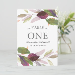 Fall Wedding With Purple Foliage Table Number