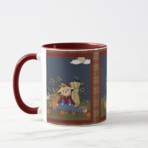 "Fall Welcome" Autumn Scarecrow Mug
