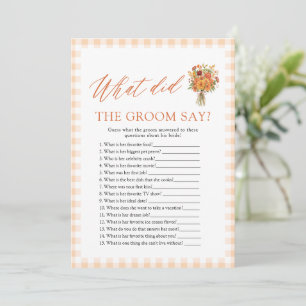 Fall What Did The Groom Say Bridal Shower Game Invitation