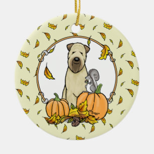 Fall Wheaten Terrier (wheaten 1b2) Pumpkins Cute Ceramic Ornament