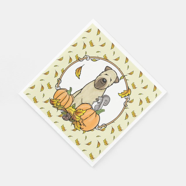Fall Wheaten Terrier (wheaten 1b2) Pumpkins Cute Napkin (Corner)