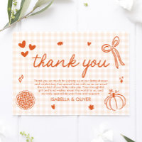 Fall Whimsical A Little Cutie Pie Thank you card