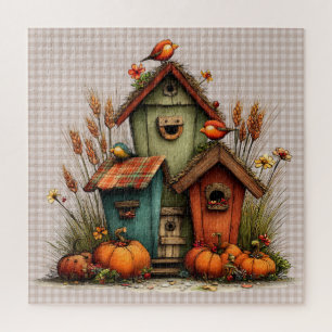 Fall Whimsical Birdhouse Puzzle