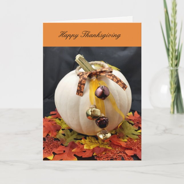 Fall White Pumpkin Greeting Card (Front)