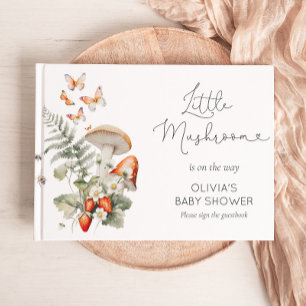 Fall wild little mushroom baby shower guest book