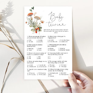 Fall wild mushroom forest baby trivia game