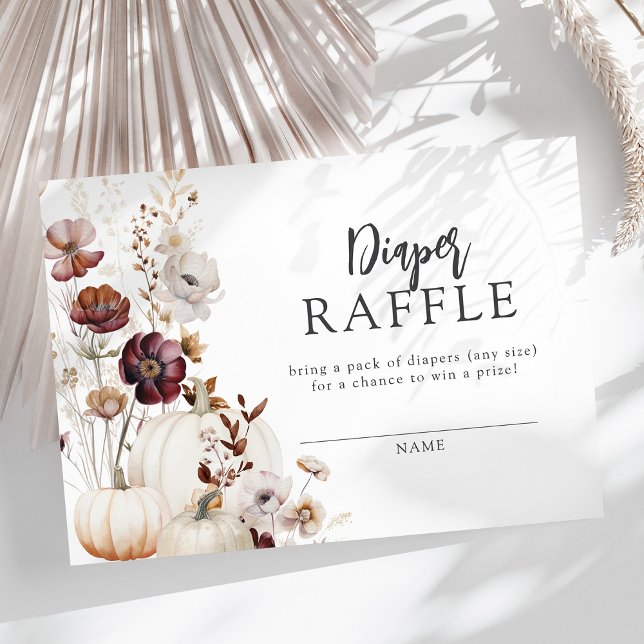 Fall Wildflower Baby Shower Diaper Raffle Enclosure Card (Creator Uploaded)