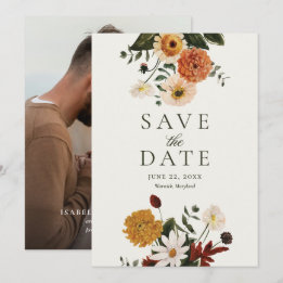 Fall Wildflower Boho Wedding Save The Date