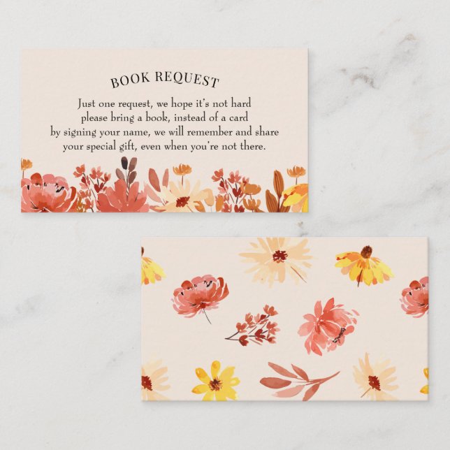Fall Wildflower Book Request/Book for Baby Insert (Front/Back)
