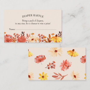 Fall Wildflower Diaper Raffle Insert Card