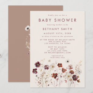 Fall Wildflower Field Baby Shower Invitation