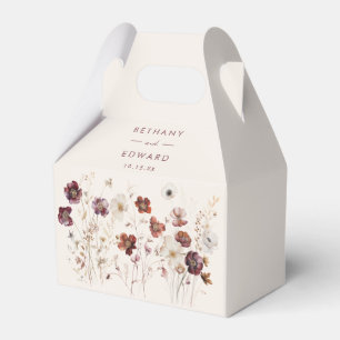 Fall Wildflower Field Beige Wedding Favor Box