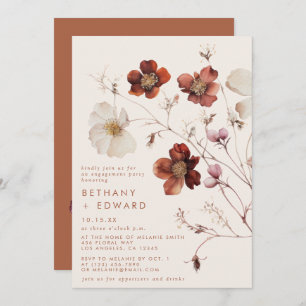Fall Wildflower Field Engagement Party Invitation