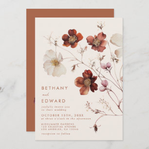Fall Wildflower Field Wedding Invitation