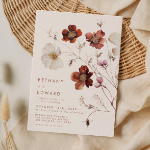 Fall Wildflower Field Wedding Invitation