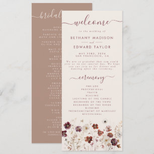 Fall Wildflower Field Wedding Program