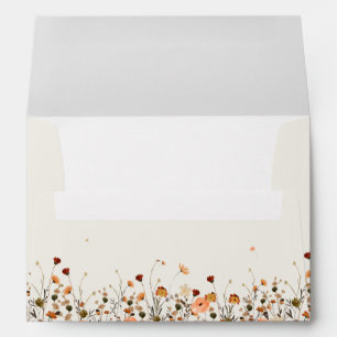 Fall Wildflower Garden Floral Boho Chic wedding Envelope