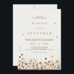 Fall Wildflower Garden Floral Boho chic Wedding    Invitation<br><div class="desc">Celebrate your big day with this elegant floral wedding invitation featuring a soft cream background and a charming watercolor wildflower border. Perfect for garden weddings, this design blends rustic charm with timeless sophistication. Customizable with your personal information. it's ideal for couples planning a romantic outdoor ceremony. Printed on high-quality cardstock...</div>