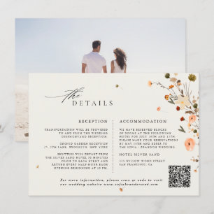 Fall Wildflower Garden Floral Boho wedding details Enclosure Card