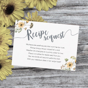 Fall Wildflower Mason Jar Recipe Request Enclosure Card