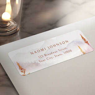 Fall Wildflower Mountain Rustic Return Address