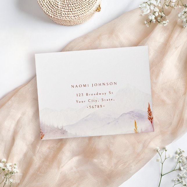 Fall Wildflower Mountain Rustic Wedding RSVP Envelope (Fall Wildflower Mountain Rustic Wedding RSVP Envelope)