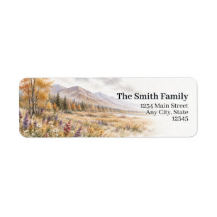 Fall Wildflower Return Address Labels   Mountains