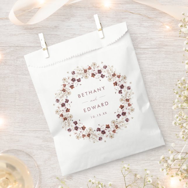 Fall Wildflower Wedding Favour Bag (Clipped)