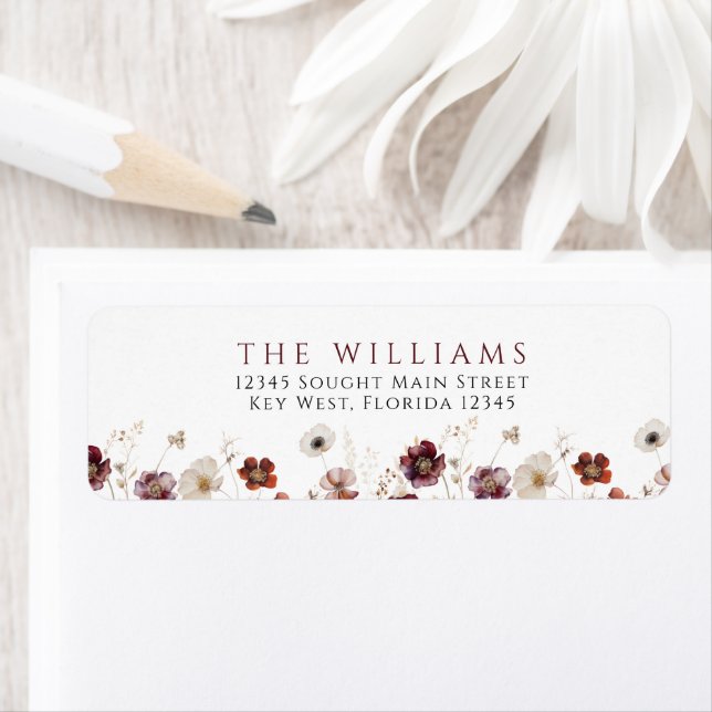 Fall Wildflowers Return Address Labels (Insitu)