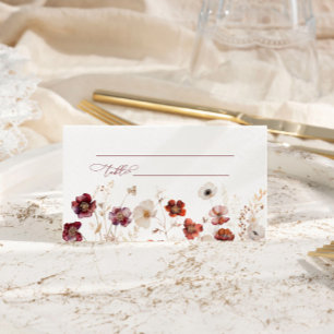 Fall Wildflowers Wedding Place Card