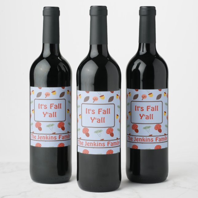 Fall Wine Label (Bottles)