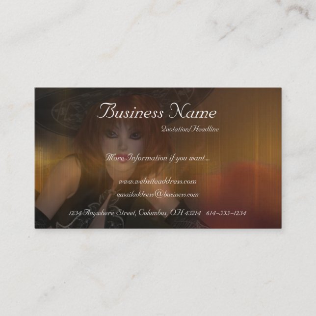 Fall Witch Design 1 Business Cards (Front)