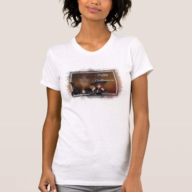 Fall Witch Design 1 - Happy Halloween T-Shirt (Front)