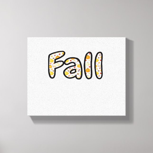 Fall with Pumpkin Background Autumn Season Printab Canvas Print (Front)